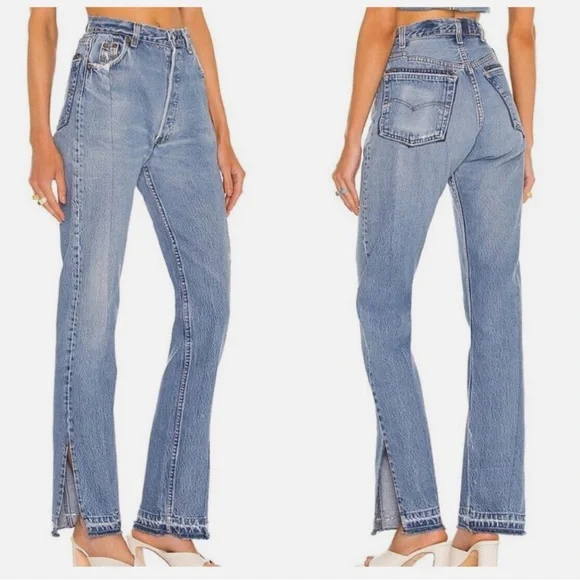 EB denim unravel original made with vintage Levi’s split hem jeans